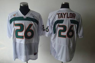 Hurricanes #26 Sean Taylor White Embroidered NCAA Jerseys