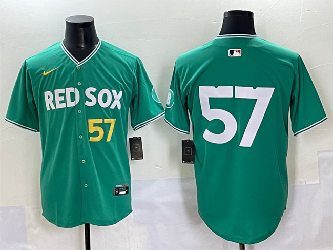 Men's Boston Red Sox #57 Greg Weissert Green 2025 City Connect Limited Stitched Baseball Jersey Men's Boston Red Sox #57 Greg Weissert Green 2025 City Connect Limited Stitched Baseball Jersey