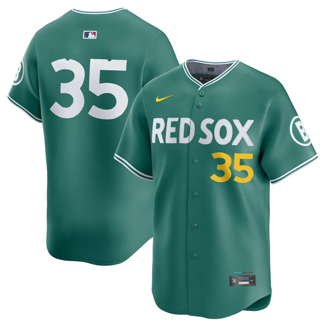 Men's Boston Red Sox #35 Garrett Crochet Green 2025 City Connect Limited Stitched Baseball Jersey Men's Boston Red Sox #35 Garrett Crochet Green 2025 City Connect Limited Stitched Baseball Jersey