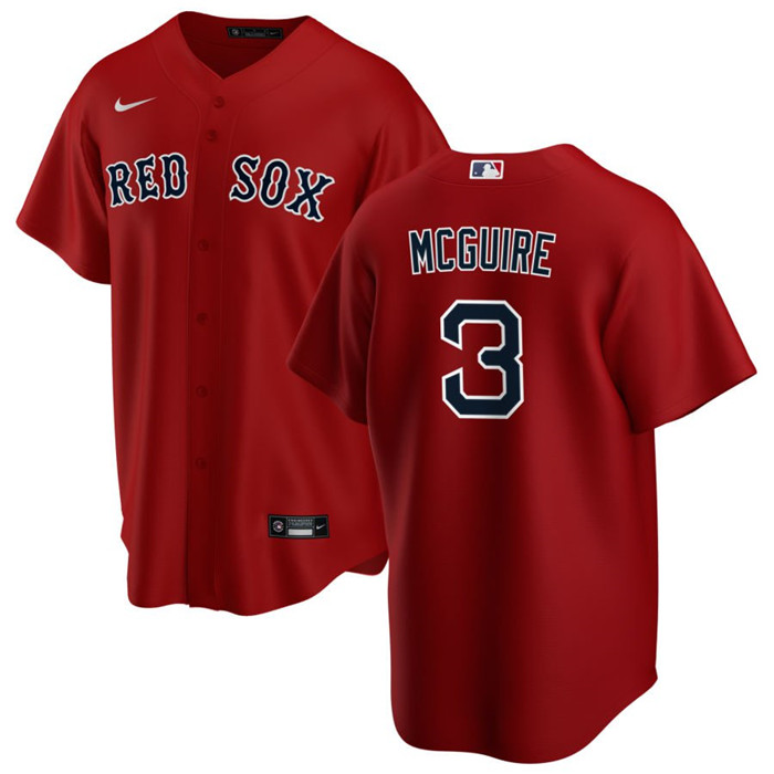 Men's Boston Red Sox #3 Reese McGuire Red Cool Base Stitched Baseball Jersey Men's Boston Red Sox #3 Reese McGuire Red Cool Base Stitched Baseball Jersey