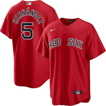 Men's Boston Red Sox #5 Enrique Hernandez Red Jersey Men's Boston Red Sox #5 Enrique Hernandez Red Jersey