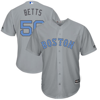 Men's Boston Red Sox Mookie Betts Majestic Gray Father's Day Cool Base Replica Jersey