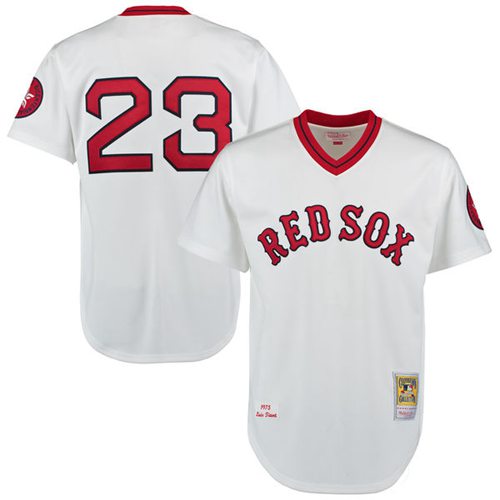 Mitchell And Ness 1975 Red Sox #23 Luis Tiant White Throwback Stitched MLB Jersey Mitchell And Ness 1975 Red Sox #23 Luis Tiant White Throwback Stitched MLB Jersey