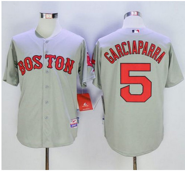Red Sox #5 Nomar Garciaparra Grey Cool Base Stitched MLB Jersey
