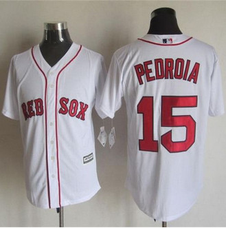 Boston Red Sox #15 Dustin Pedroia White New Cool Base Stitched Baseball Jersey