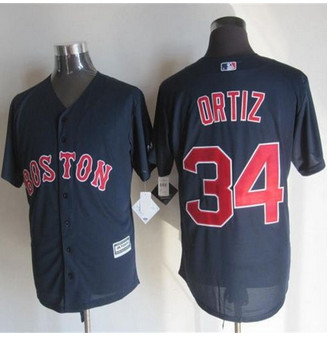 Boston Red Sox #34 David Ortiz Navy Blue New Cool Base Stitched Baseball Jersey