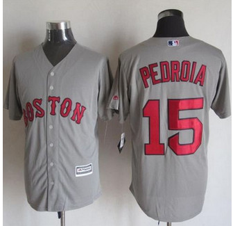 Boston Red Sox #15 Dustin Pedroia Grey New Cool Base Stitched Baseball Jersey Boston Red Sox #15 Dustin Pedroia Grey New Cool Base Stitched Baseball Jersey