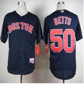Boston Red Sox #50 Mookie Betts Dark Blue Cool Base Stitched Baseball Jersey