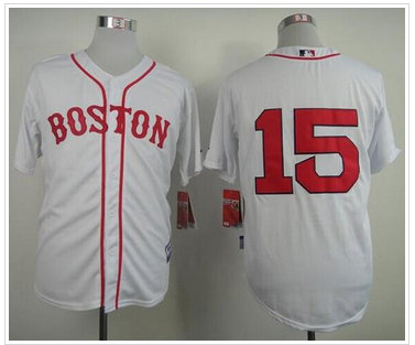 Boston Red Sox #15 Dustin Pedroia Stitched White Baseball Jersey