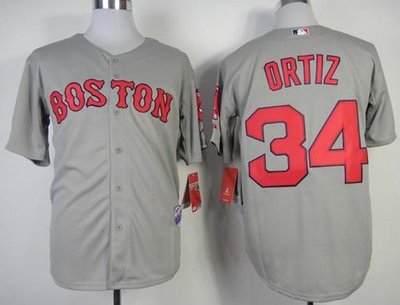 Boston Red Sox #34 David Ortiz Grey Baseball Jersey Boston Red Sox #34 David Ortiz Grey Baseball Jersey