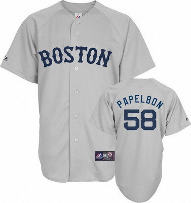 Boston Red Sox 58 Jonathan Papelbon grey jerseys 2