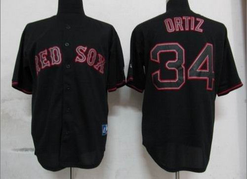 Boston Red Sox 34 David Ortiz Pitch Black Fashion Jersey Boston Red Sox 34 David Ortiz Pitch Black Fashion Jersey