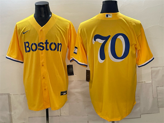 Men's Boston Red Sox #70 Payton Tolle Gold City Connect Stitched Baseball Jersey