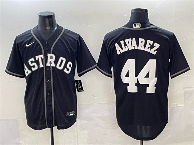 Men's Houston Astros #44 Yordan Alvarez Black Lights Out Limited Stitched Baseball Jersey Men's Houston Astros #44 Yordan Alvarez Black Lights Out Limited Stitched Baseball Jersey