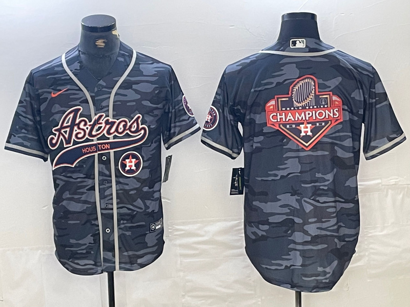 Men's Houston Astros Blank Gray Camo With Patch Cool Base Stitched Baseball Jersey 6 Men's Houston Astros Blank Gray Camo With Patch Cool Base Stitched Baseball Jersey 6