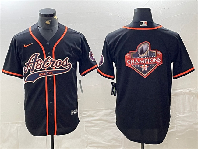 Men's Houston Astros Black Team Big Logo With Patch Cool Base Stitched Baseball Jersey Men's Houston Astros Black Team Big Logo With Patch Cool Base Stitched Baseball Jersey
