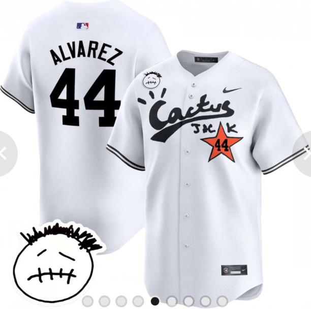 Men's Houston Astros #44 Yordan Alvarez White Cactus Jack Vapor Premier Limited Stitched White Baseball Jersey Men's Houston Astros #44 Yordan Alvarez White Cactus Jack Vapor Premier Limited Stitched White Baseball Jersey