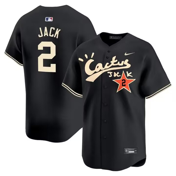 Men's Houston Astros #2 David Jack Black Cactus Jack Vapor Premier Limited Stitched Baseball Jersey Men's Houston Astros #2 David Jack Black Cactus Jack Vapor Premier Limited Stitched Baseball Jersey