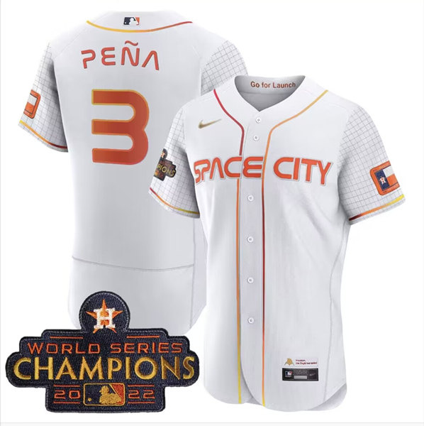 Men's Houston Astros ACTIVE PLAYER Custom White With 2022 World Serise Champions Patch Stitched Baseball Jersey Men's Houston Astros ACTIVE PLAYER Custom White With 2022 World Serise Champions Patch Stitched Baseball Jersey
