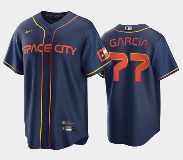 Men's Houston Astros #77 Luis Garcia 2022 Navy City Connect Cool Base Stitched Jersey Men's Houston Astros #77 Luis Garcia 2022 Navy City Connect Cool Base Stitched Jersey