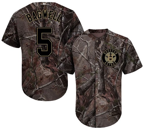 Astros #5 Jeff Bagwell Camo Realtree Collection Cool Base Stitched Baseball Jersey