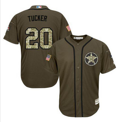 Astros #20 Preston Tucker Green Salute to Service Stitched MLB Jersey