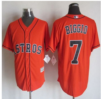 Houston Astros #7 Craig Biggio Orange New Cool Base Stitched Baseball Jersey