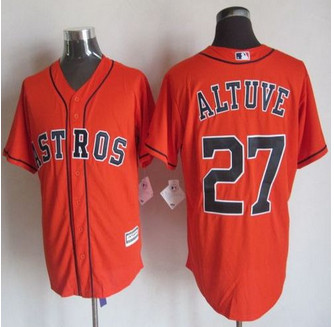 Houston Astros #27 Jose Altuve Orange New Cool Base Stitched Baseball Jersey
