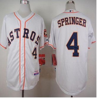 Houston Astros #4 George Springer White Cool Base Stitched Baseball Jersey