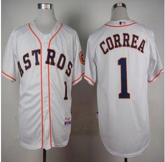 Houston Astros #1 Carlos Correa White Cool Base Stitched Baseball Jersey