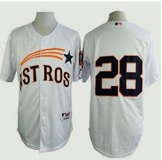 Houston Astros #28 Jon Singleton White 1965 Turn Back The Clock Stitched Baseball jersey