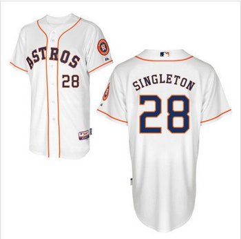 Houston Astros #28 Jon Singleton White Home Cool Base Stitched Baseball Jersey