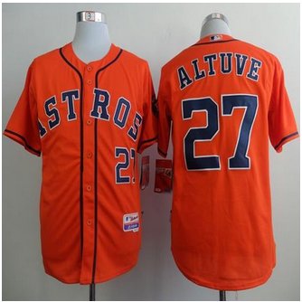 Houston Astros #27 Jose Altuve Orange Cool Base Stitched Baseball Jersey