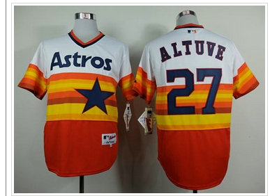 Houston Astros #27 Jose Altuve White-Orange 1979 Turn Back The Clock Stitched Baseball Jersey