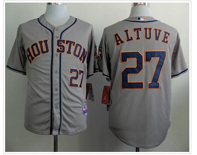 Houston Astros #27 Jose Altuve Grey Cool Base Stitched Baseball Jersey