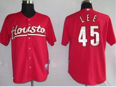 MLB Jerseys Houston Astros 45# LEE red