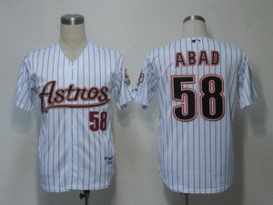 MLB Jerseys Houston Astros 58 Abad White Jersey(Black stripe)
