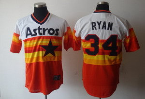 houston astros 34 ryan Throwback white orange