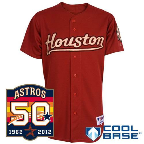 Houston Astros blank red Cool Base w50th Anniversary Patch Jersey