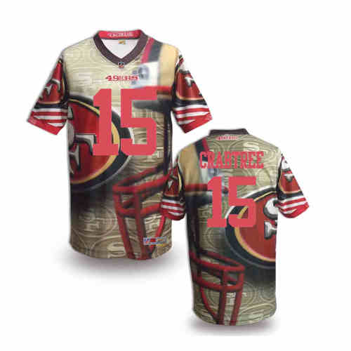 New San Francisco 49ers 15# Michael Crabtree Team Color NFL Elite Fanatical Version Jerseys