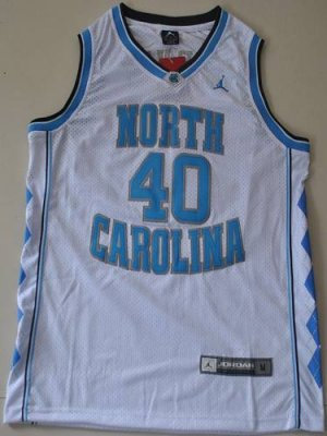 North Carolina #40 Harrison Barnes White Embroidered NCAA Jersey
