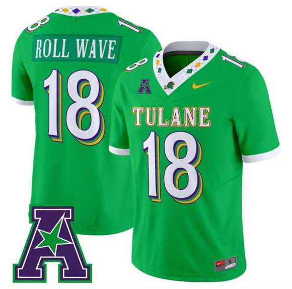 Men's Green Tulane Active Player Custom Green Stitched Football Jersey