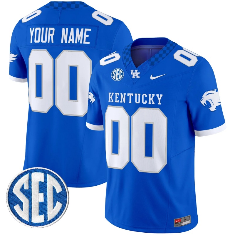 Custom Men Kentucky Wildcats Royal Vapor Limited Stitched Jersey Custom Men Kentucky Wildcats Royal Vapor Limited Stitched Jersey