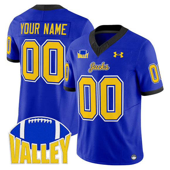 Men's South Dakota State Jackrabbits Active Player Custom Blue 2025 F.U.S.E. Vapor Limited Stitched Football Jersey