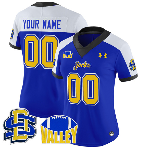 Women's South Dakota State Jackrabbits Active Player Custom Blue Alternate 2025 F.U.S.E. Vapor Limited Stitched Football Jersey(Run Small)