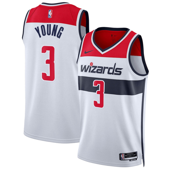 Men's Washington Wizards #3 CJ McCollum White Association Edition Stitched Basketball Jersey Men's Washington Wizards #3 CJ McCollum White Association Edition Stitched Basketball Jersey