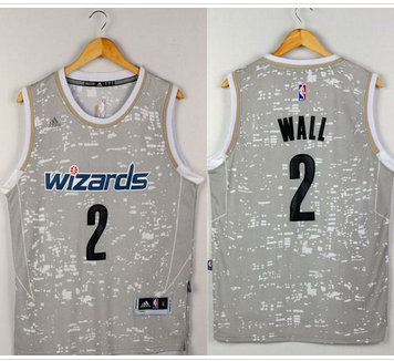 Washington Wizards #2 John Wall Grey City Light Stitched NBA Jersey