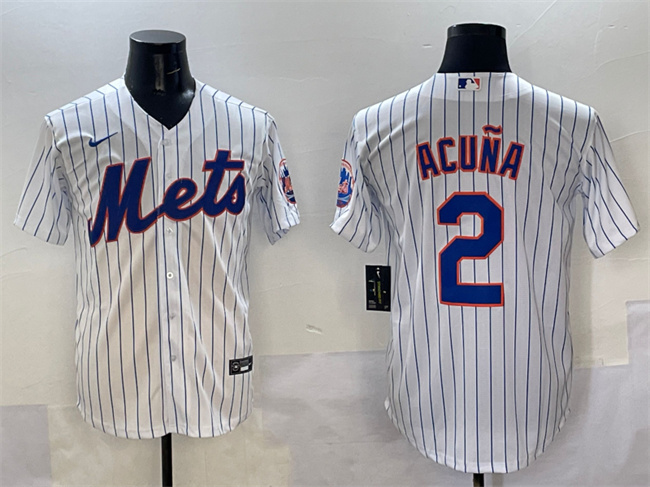 Men's New York Mets #2 Luisangel Acu?a White Cool Base Stitched Baseball Jersey Men's New York Mets #2 Luisangel Acu?a White Cool Base Stitched Baseball Jersey