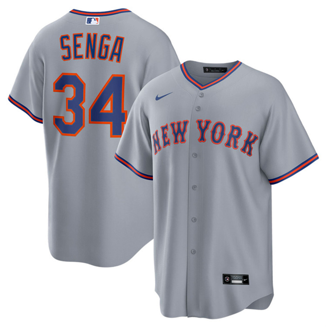 Men's New York Mets #34 Kodai Senga Grey 2025 Limited Stitched Baseball Jersey Men's New York Mets #34 Kodai Senga Grey 2025 Limited Stitched Baseball Jersey