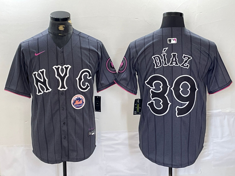 Men's New York Mets #39 Edwin Díaz Graphite 2024 City Connect Limited Stitched Baseball Jersey 9 Men's New York Mets #39 Edwin Díaz Graphite 2024 City Connect Limited Stitched Baseball Jersey 9